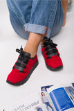 Women's Glitter Red Suede Sport Shoes