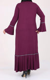 Women's Oversize Ruffle Damson Combed Cotton Dress