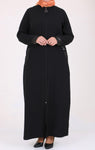 Women's Oversize Sequin Black Crepe Full Coat