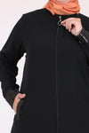 Women's Oversize Sequin Black Crepe Full Coat