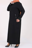 Women's Oversize Sequin Black Crepe Full Coat