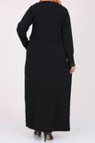 Women's Oversize Sequin Black Crepe Full Coat