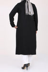 Women's Oversize Black Poplin Tunic White Pants Set