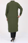 Women's Oversize Low Shoulders Khaki Scuba Tunic