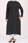 Women's Oversize Polka-Dot Long Black Viscose Tunic