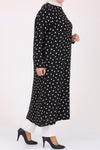 Women's Oversize Polka-Dot Long Black Viscose Tunic