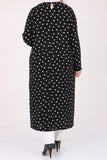 Women's Oversize Polka-Dot Long Black Viscose Tunic