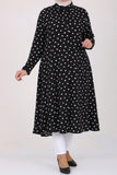 Women's Oversize Polka-Dot Black Medina Silk Tunic