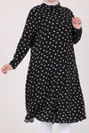 Women's Oversize Polka-Dot Black Medina Silk Tunic