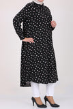 Women's Oversize Polka-Dot Black Medina Silk Tunic